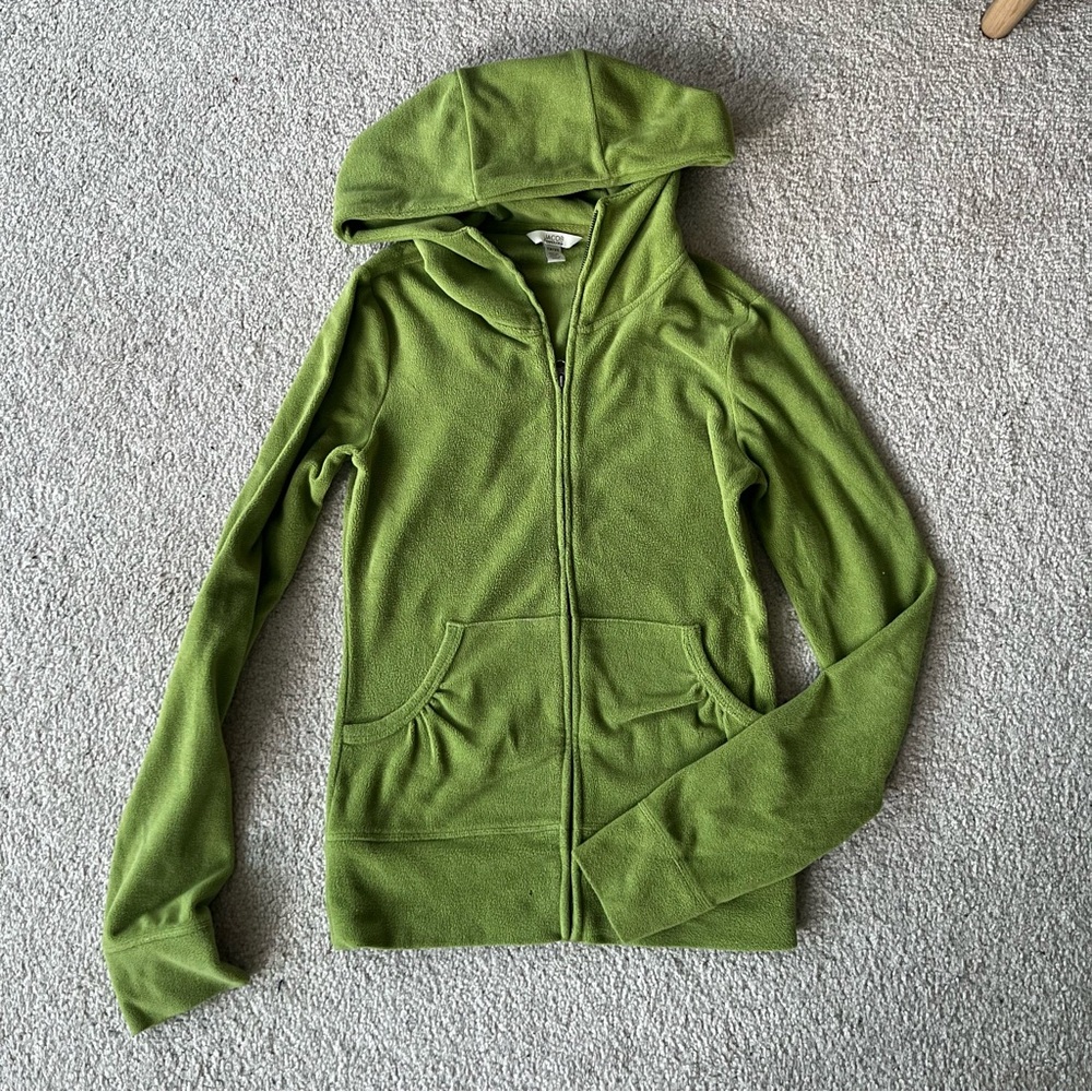 Jacob Women’s Lime Green Fleece Zip-Up Hoodie